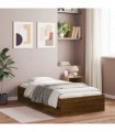 vidaXL Bed Frame with Drawers without Mattress Brown Oak 90x200 cm