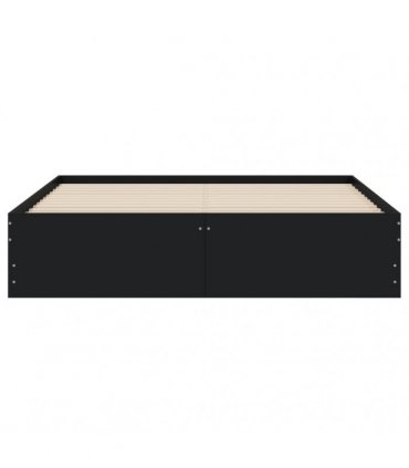 vidaXL Bed Frame with Drawers without Mattress Black 140x190 cm