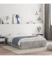 vidaXL Bed Frame with Drawers without Mattress Concrete Grey 135x190cm