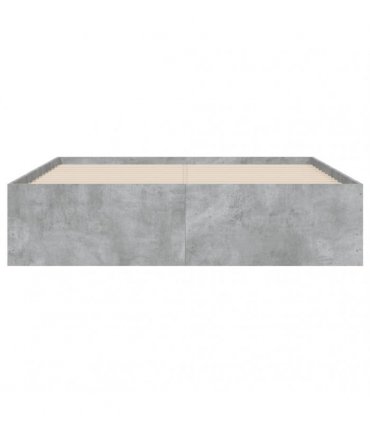 vidaXL Bed Frame with Drawers without Mattress Concrete Grey 135x190cm