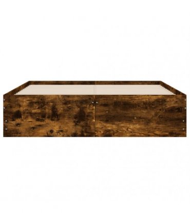 vidaXL Bed Frame with Drawers without Mattress Smoked Oak 135x190 cm