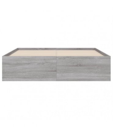vidaXL Bed Frame with Drawers without Mattress Grey Sonoma 135x190 cm