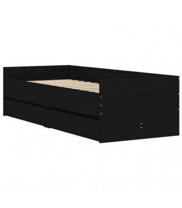 vidaXL Bed Frame without Mattress Black 75x190 cm Small Single