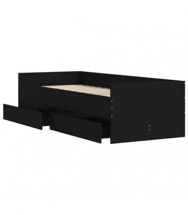 vidaXL Bed Frame without Mattress Black 75x190 cm Small Single