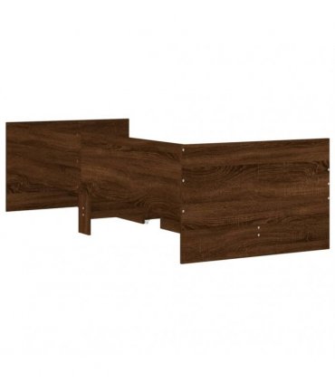 vidaXL Bed Frame Brown Oak 75 x 190 cm Engineered wood, Plywood