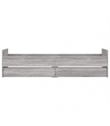 vidaXL Bed Frame with Drawers without Mattress Grey Sonoma 100x200 cm