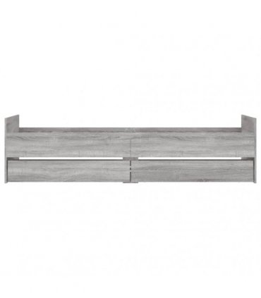 vidaXL Bed Frame with Drawers without Mattress Grey Sonoma 90x200 cm