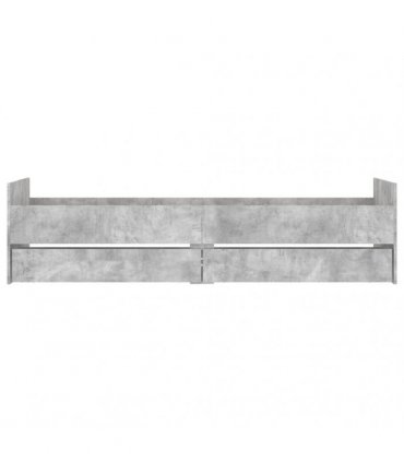 vidaXL Bed Frame with Drawers without Mattress Concrete Grey 90x190 cm