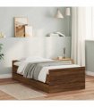 vidaXL Bed Frame Brown Oak 90 x 190 cm Engineered wood