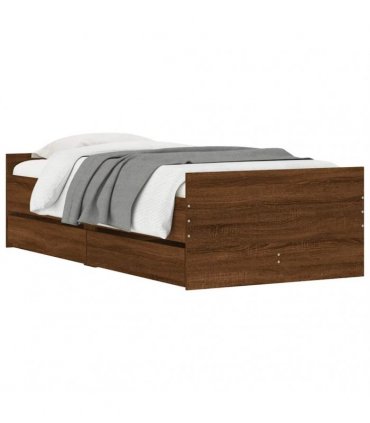 vidaXL Bed Frame Brown Oak 90 x 190 cm Engineered wood