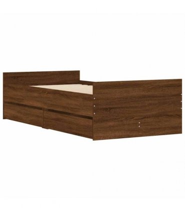vidaXL Bed Frame Brown Oak 90 x 190 cm Engineered wood