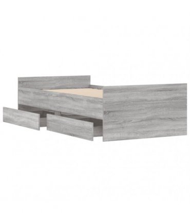 vidaXL Bed Frame without Mattress Grey Sonoma 75x190 cm Small Single