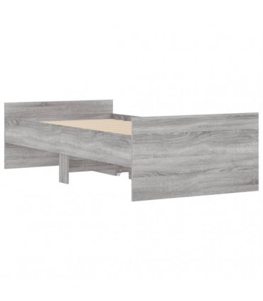 vidaXL Bed Frame without Mattress Grey Sonoma 75x190 cm Small Single