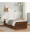vidaXL Bed Frame without Mattress Brown Oak 75x190 cm Small Single