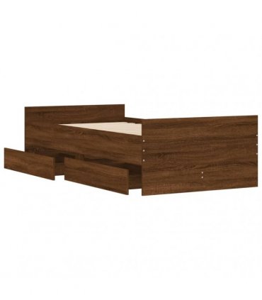 vidaXL Bed Frame without Mattress Brown Oak 75x190 cm Small Single