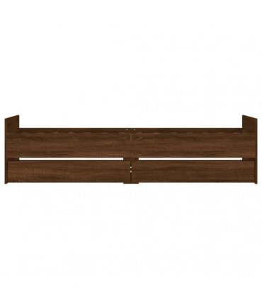 vidaXL Bed Frame without Mattress Brown Oak 75x190 cm Small Single