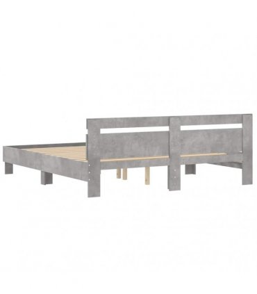 vidaXL Bed Frame without Mattress Concrete Grey 200x200 cm