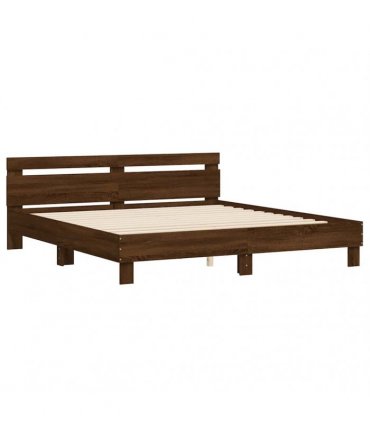 vidaXL Bed Frame without Mattress Brown Oak 200x200 cm