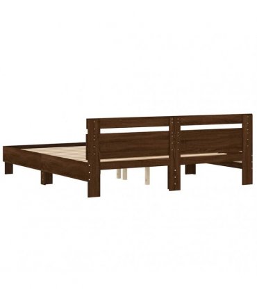 vidaXL Bed Frame without Mattress Brown Oak 200x200 cm