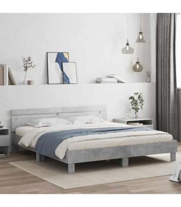 vidaXL Bed Frame without Mattress Concrete Grey 180x200 cm