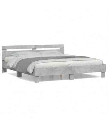 vidaXL Bed Frame without Mattress Concrete Grey 180x200 cm