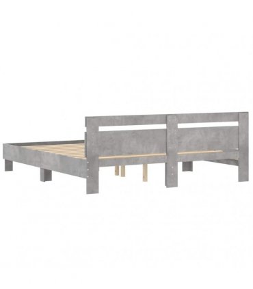 vidaXL Bed Frame without Mattress Concrete Grey 180x200 cm