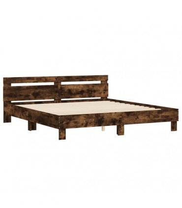 vidaXL Bed Frame without Mattress Smoked Oak 180x200 cm