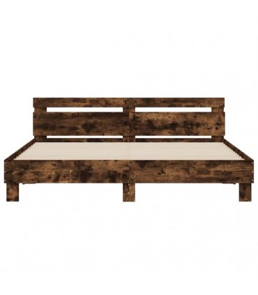 vidaXL Bed Frame without Mattress Smoked Oak 180x200 cm