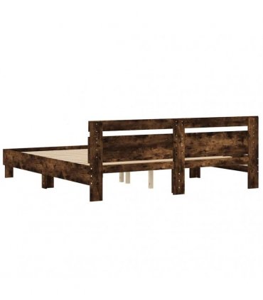 vidaXL Bed Frame without Mattress Smoked Oak 180x200 cm