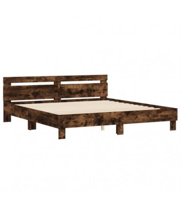vidaXL Bed Frame without Mattress Smoked Oak 160x200 cm