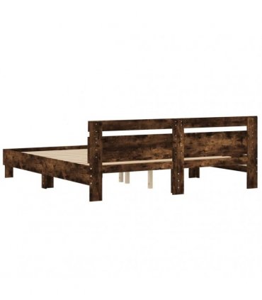 vidaXL Bed Frame without Mattress Smoked Oak 160x200 cm