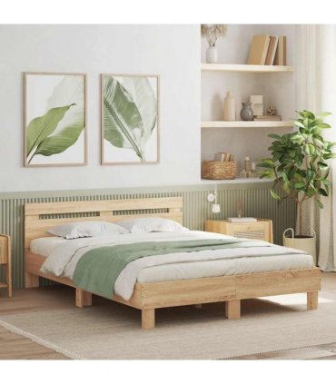 vidaXL Bed Frame without Mattress Sonoma Oak 150x200 cm