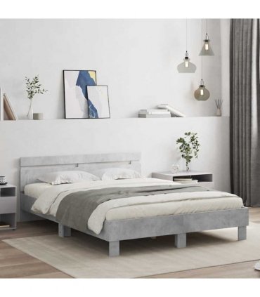 vidaXL Bed Frame without Mattress Concrete Grey 150x200 cm