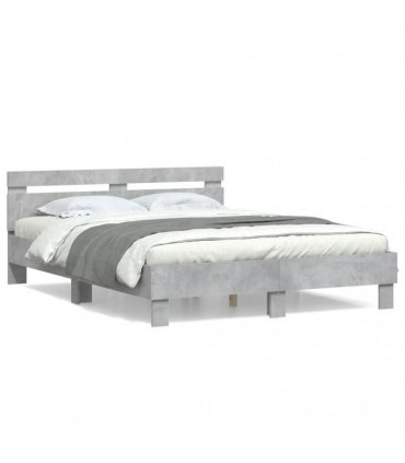 vidaXL Bed Frame without Mattress Concrete Grey 150x200 cm