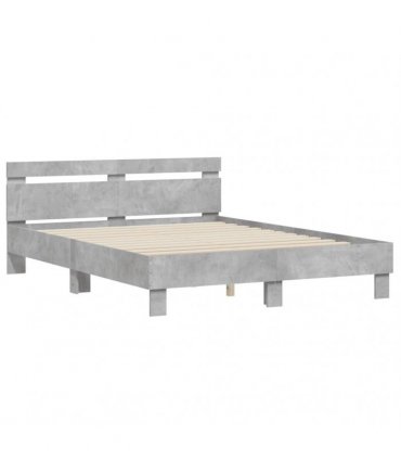 vidaXL Bed Frame without Mattress Concrete Grey 150x200 cm