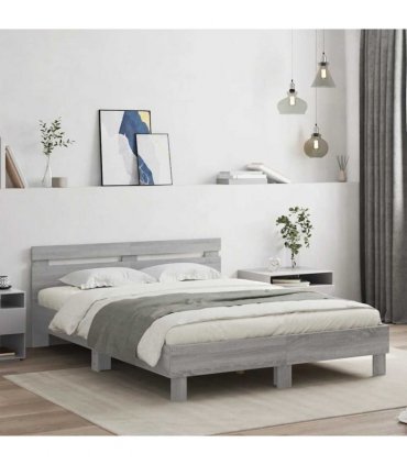 vidaXL Bed Frame without Mattress Grey Sonoma 140x200 cm