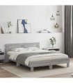vidaXL Bed Frame without Mattress Grey Sonoma 140x200 cm