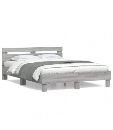 vidaXL Bed Frame without Mattress Grey Sonoma 140x200 cm
