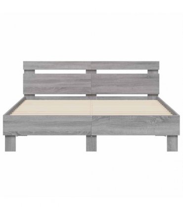 vidaXL Bed Frame without Mattress Grey Sonoma 140x200 cm