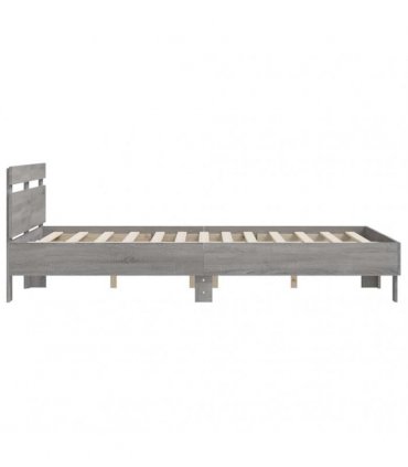 vidaXL Bed Frame without Mattress Grey Sonoma 140x200 cm