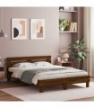 vidaXL Bed Frame without Mattress Brown Oak 140x200 cm