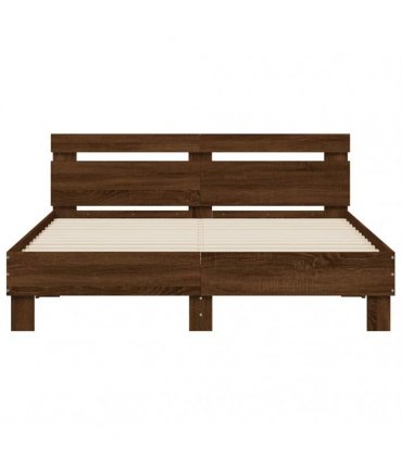 vidaXL Bed Frame without Mattress Brown Oak 140x200 cm