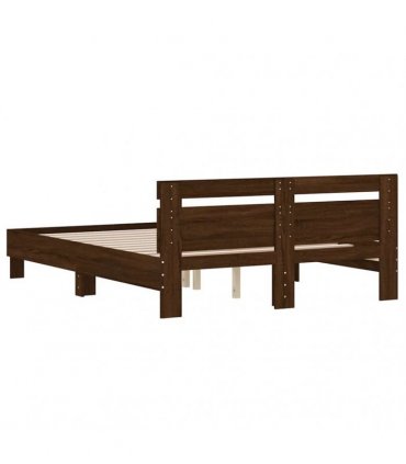 vidaXL Bed Frame without Mattress Brown Oak 140x200 cm