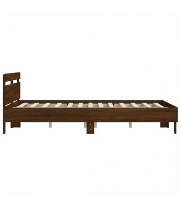 vidaXL Bed Frame without Mattress Brown Oak 140x200 cm