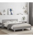 vidaXL Bed Frame without Mattress Grey Sonoma 140x190 cm