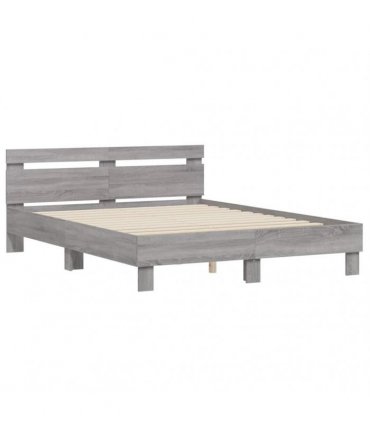 vidaXL Bed Frame without Mattress Grey Sonoma 140x190 cm