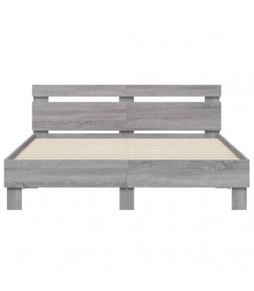 vidaXL Bed Frame without Mattress Grey Sonoma 140x190 cm