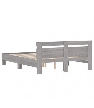 vidaXL Bed Frame without Mattress Grey Sonoma 140x190 cm