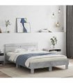 vidaXL Bed Frame without Mattress Concrete Grey 135x190 cm