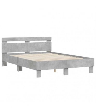 vidaXL Bed Frame without Mattress Concrete Grey 135x190 cm